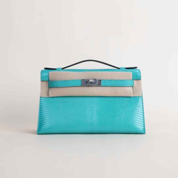 HERMÈS Kelly Pochette 22CM Lizard Leather U1 Veet Verone PHW Hardware Liverpool