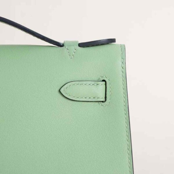 HERMÈS Kelly Pochette 22CM Swift Leather 3i Vert Criquet PHW Hardware Belfast