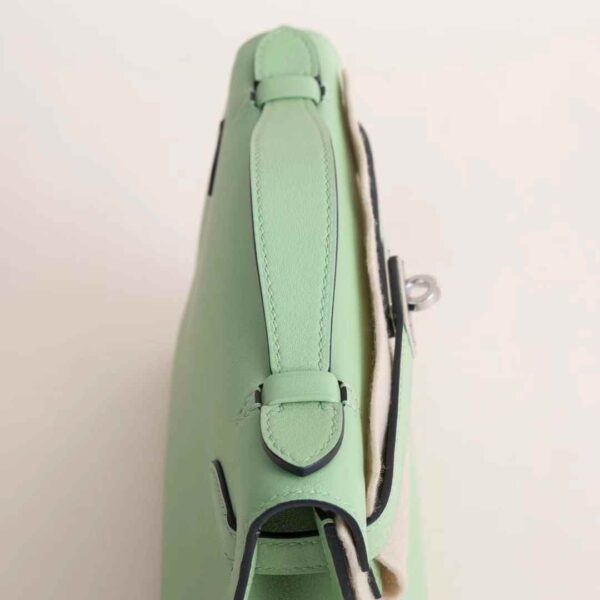 HERMÈS Kelly Pochette 22CM Swift Leather 3i Vert Criquet PHW Hardware Belfast