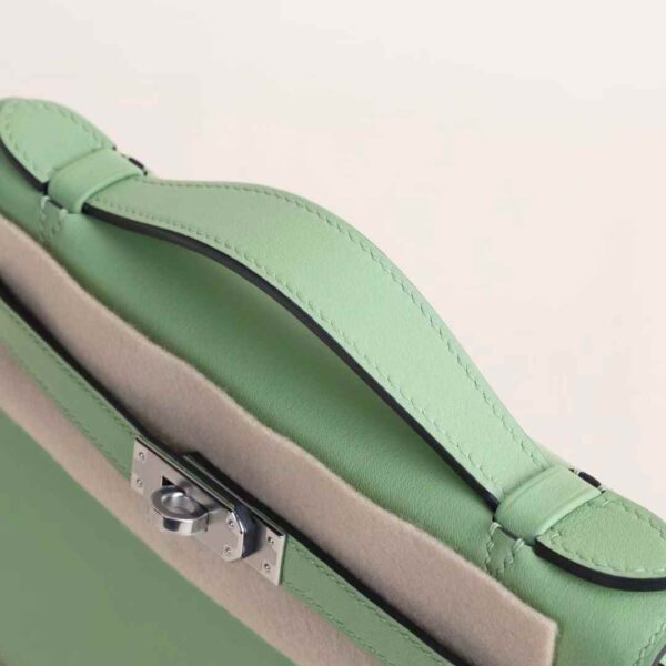 HERMÈS Kelly Pochette 22CM Swift Leather 3i Vert Criquet PHW Hardware Belfast