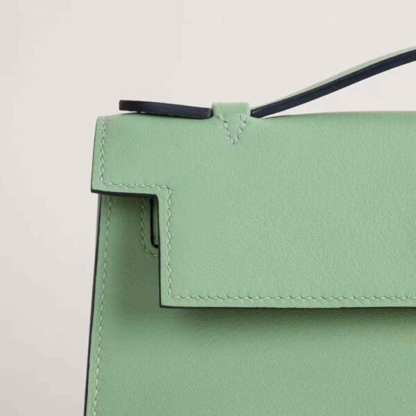 HERMÈS Kelly Pochette 22CM Swift Leather 3i Vert Criquet PHW Hardware Belfast