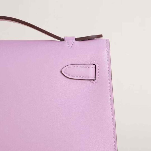 HERMÈS Kelly Pochette 22CM Swift Leather X9 Mauve Sylvester GHW Hardware Edinburgh