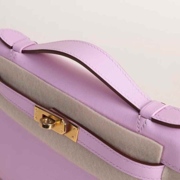 HERMÈS Kelly Pochette 22CM Swift Leather X9 Mauve Sylvester GHW Hardware Edinburgh