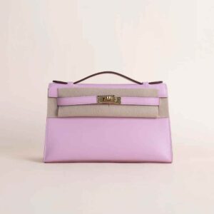 HERMÈS Kelly Pochette 22CM Swift Leather X9 Mauve Sylvester GHW Hardware Edinburgh