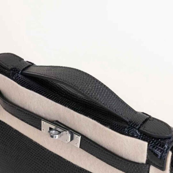 HERMÈS Kelly Pochette 22CM Lizard Leather CK89 Noir PHW Hardware Northern Ireland
