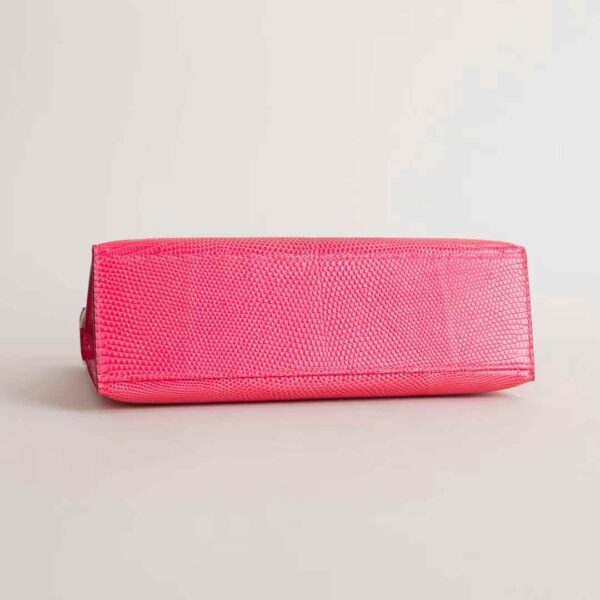 HERMÈS Kelly Pochette 22CM Lizard Leather 5J Fuschia PHW Hardware Wales
