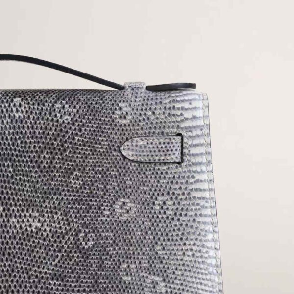 HERMÈS Kelly Pochette 22CM Lizard Leather 1B Ombre PHW Hardware England