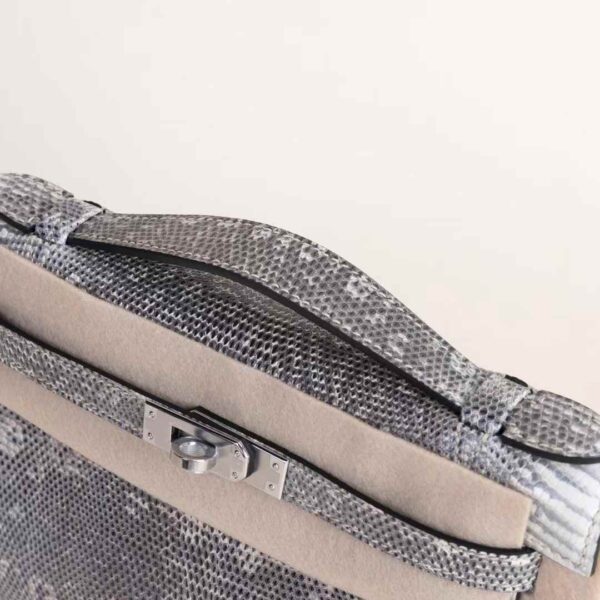 HERMÈS Kelly Pochette 22CM Lizard Leather 1B Ombre PHW Hardware England