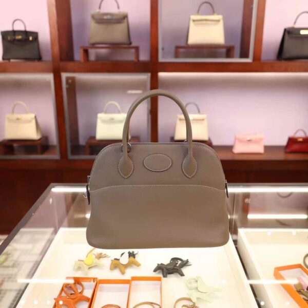 HERMÈS Bolide 31CM Togo Leather CK18 Etoupe PHW Hardware Milan Italy