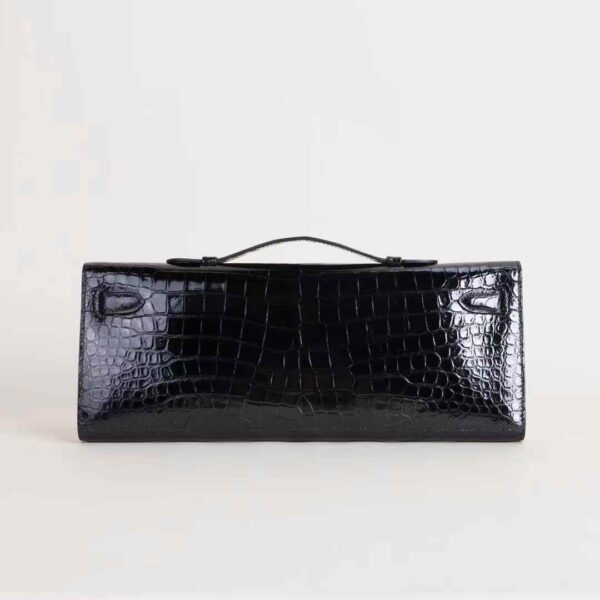 HERMÈS Kelly Cut Shiny porosus Black GHW Hardware Hong Kong
