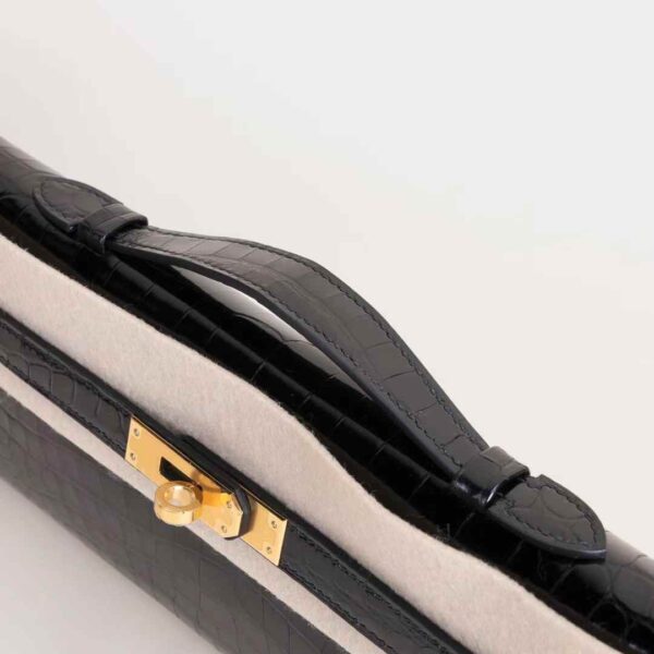 HERMÈS Kelly Cut Shiny porosus Black GHW Hardware Hong Kong