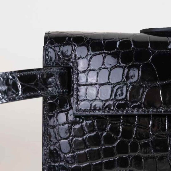 HERMÈS Kelly Cut Shiny porosus Black GHW Hardware Hong Kong