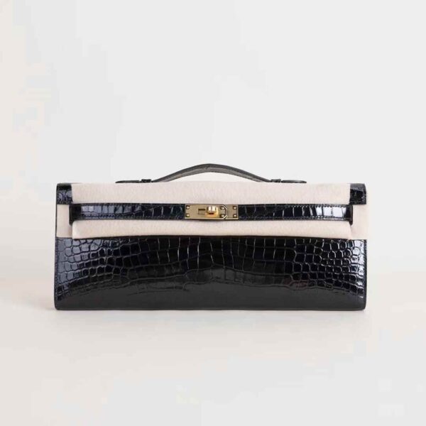 HERMÈS Kelly Cut Shiny porosus Black GHW Hardware Hong Kong