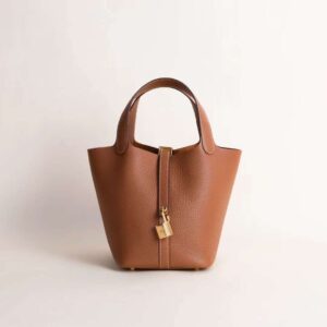 187 Factory Picotin 18CM Clememce Leather CC37 Gold Gold Hardware