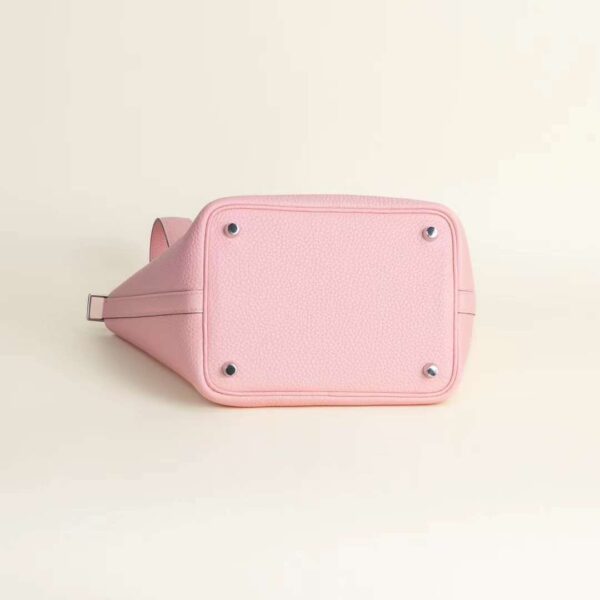 187 Mode Picotin 18CM Clememce Leather 3Q Rose Sakura Silver Hardware