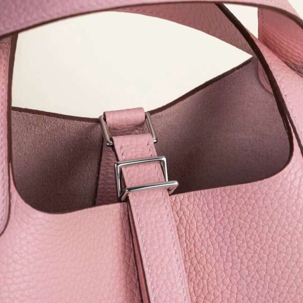 187 Mode Picotin 18CM Clememce Leather 3Q Rose Sakura Silver Hardware