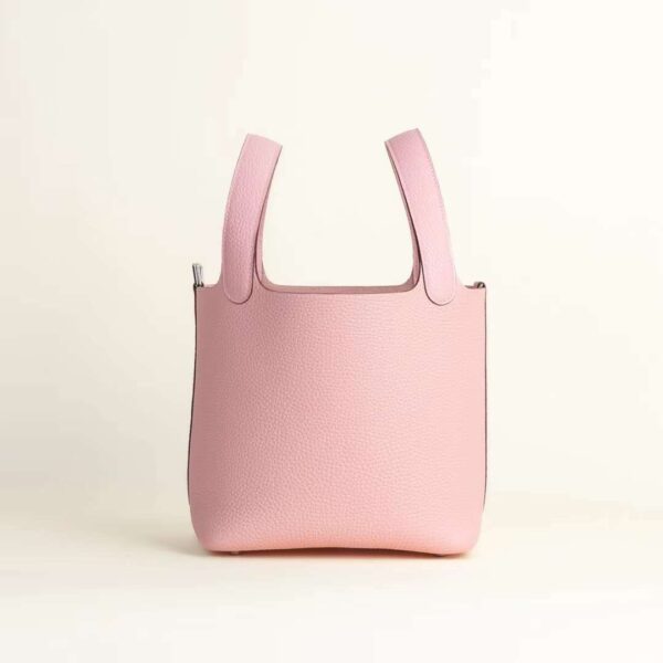187 Mode Picotin 18CM Clememce Leather 3Q Rose Sakura Silver Hardware