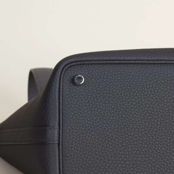 HERMÈS Picotin 18CM Clememce Leather 88 Graphite Silver Hardware