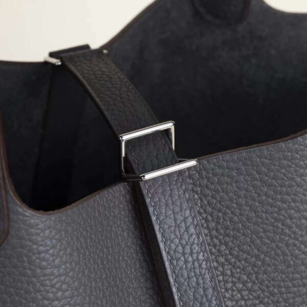 HERMÈS Picotin 18CM Clememce Leather 88 Graphite Silver Hardware