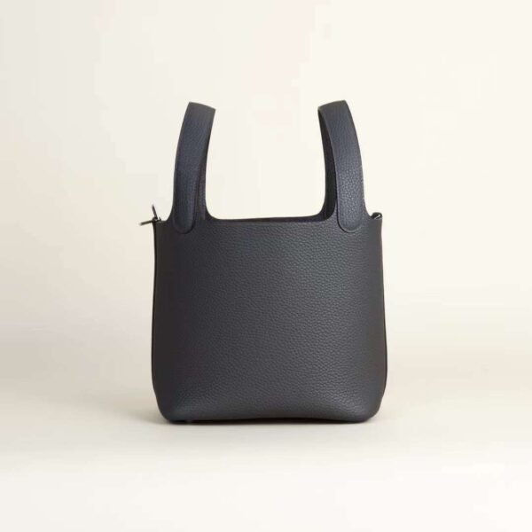 HERMÈS Picotin 18CM Clememce Leather 88 Graphite Silver Hardware