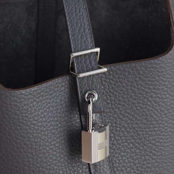 HERMÈS Picotin 18CM Clememce Leather 88 Graphite Silver Hardware