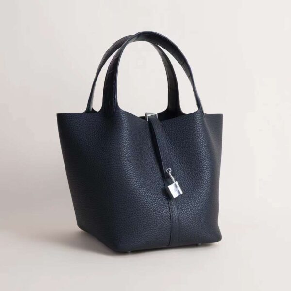 HERMÈS Picotin 22CM Touch Clememce/Matter Alligator Leather CK89 Noir Silver Hardware