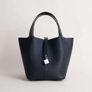 HERMÈS Picotin 22CM Touch Clememce/Matter Alligator Leather CK89 Noir Silver Hardware