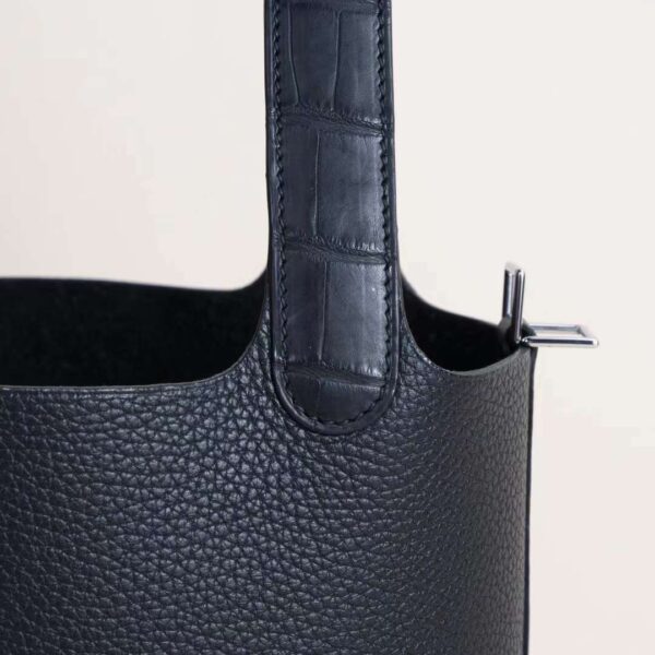 HERMÈS Picotin 18CM Touch Clememce/Matter Alligator Leather CK89 Noir Silver Hardware
