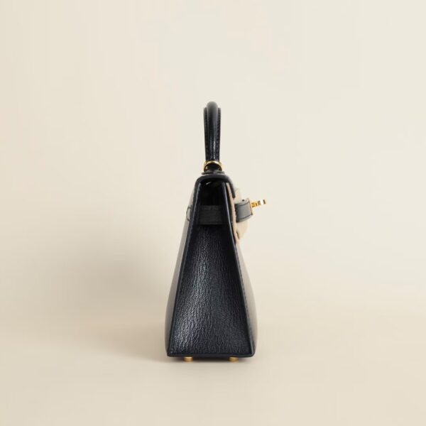 HERMÈS Mini Kelly 19CM Chever Leather CK89 Noir GHW Hardware