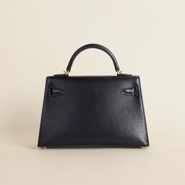 HERMÈS Mini Kelly 19CM Chever Leather CK89 Noir GHW Hardware