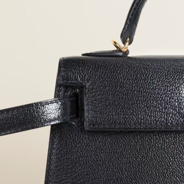 HERMÈS Mini Kelly 19CM Chever Leather CK89 Noir GHW Hardware
