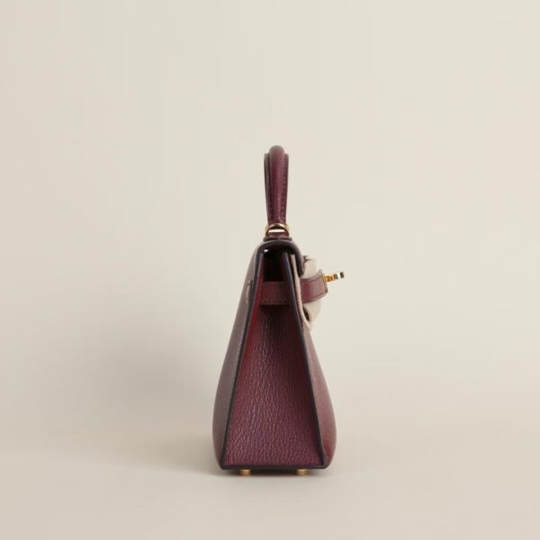 HERMÈS Mini Kelly 19CM Chever Leather 55 Rouge H GHW Hardware
