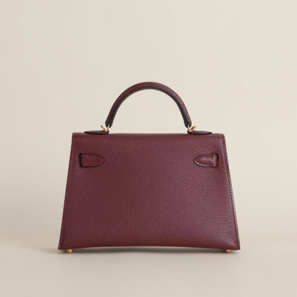 HERMÈS Mini Kelly 19CM Chever Leather 55 Rouge H GHW Hardware
