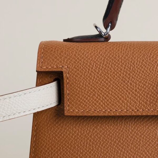 HERMÈS Mini Kelly 19CM Epsom Leather CK37 Gold / CK89 Black / CK10 Craie PHW Hardware