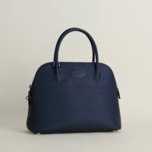 HERMÈS Bolide 31CM Clememce Leather 2Z Blue nuit PHW Hardware