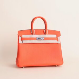 HERMÈS Birkin 25CM Togo Leather 9T Capucine PHW Hardware