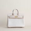 HERMÈS Birkin 25CM Bag Image Matte Alligator Crocodile Leather 8L Beton GHW Hardware