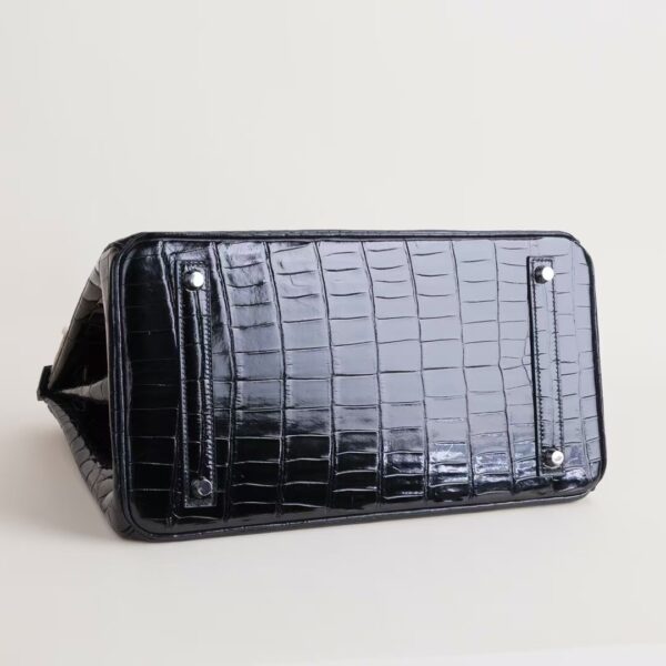 HERMÈS Birkin 35CM CK89 Noir Shiny Niloticus Crocodile Leather PHW Hardware