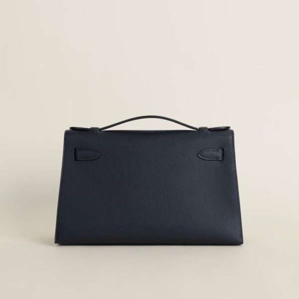 HERMÈS Kelly Pochette Swift Leather CK37 Black 22CM GHW Hardware