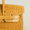 HERMÈS Birkin 25CM Shiny HCP Crocodile 9D Jaune Amber PHW Hardware