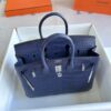 HERMÈS Birkin 25CM Matte Alligator Crocodile Image 7L Blue De Malte PHW Hardware
