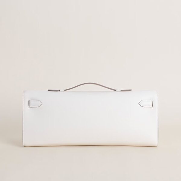 HERMÈS Kelly Cut Swift Leather CK10 Craie 31CM Rose GHW