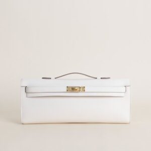 HERMÈS Kelly Cut Swift Leather CK10 Craie 31CM Rose GHW