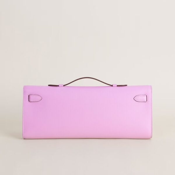 HERMÈS Kelly Cut Swift Leather X9 Mauve Sylvestre 31CM Rose GHW