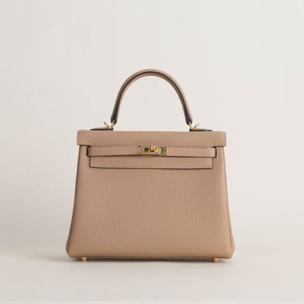 HERMÈS Kelly Bag Togo Leather 0M Chai 25CM PHW
