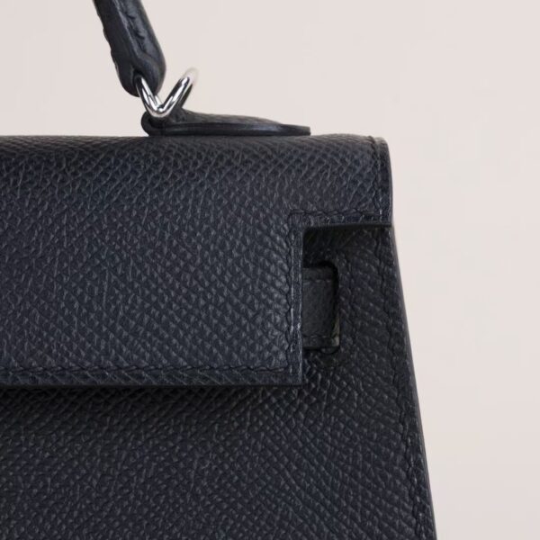 HERMÈS Mini Kelly ll Epsom Leather CK89 Black 19CM PHW