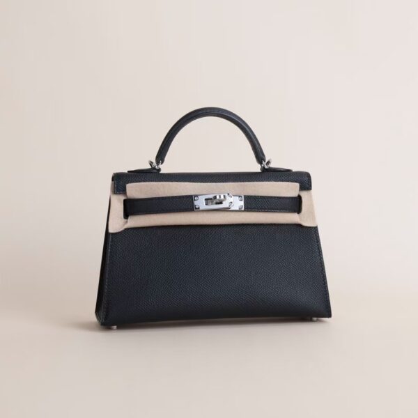 HERMÈS Mini Kelly ll Epsom Leather CK89 Black 19CM PHW