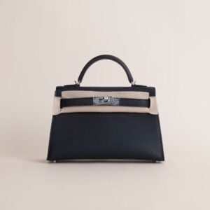 HERMÈS Mini Kelly ll Epsom Leather CK89 Black 19CM PHW