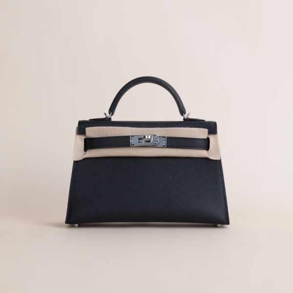 HERMÈS Mini Kelly ll Epsom Leather CK89 Black 19CM PHW