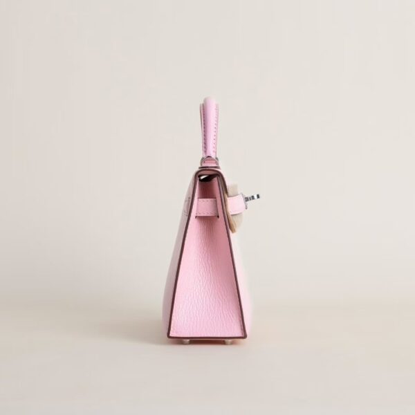 HERMÈS Mini Kelly Chever Leather 19CM 3Q Rose Sakura PHW
